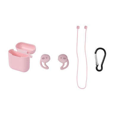 Kit De Accesorios Para Airpodes Estuche  Protector Rosa Silicona Rosa 6x6 cm