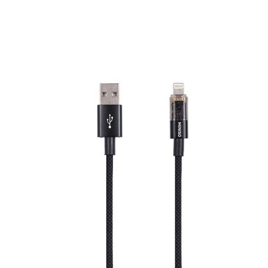 Cable De Carga Rápida USB A Lightning Nailon Reforzado Negro 100 cm