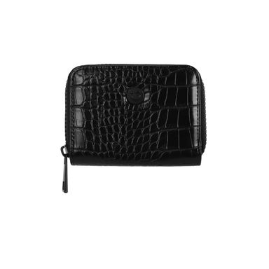 Cartera Para Mujer Tipo Piel Sintética Negra 11x8.5x2.3 cm