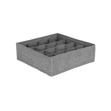 Organizador Plegable Con Secciones Textil Gris 32x10 cm