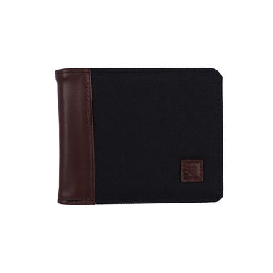 Cartera Para Hombre Bifold Textil Negra 11x10 cm