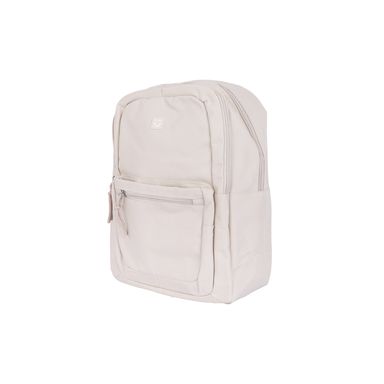 Mochila Básica Doble Compartimento Textil Blanca 30x13x41 cm