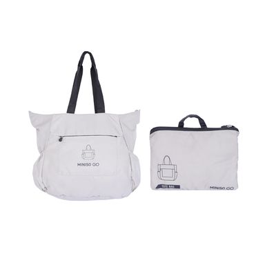 Bolso Tote Gran Capacidad Textil Blanco 38.5x14 cm Plegable