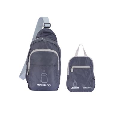 Mochila Tipo Pechera Básica Textil Gris 18x34 cm