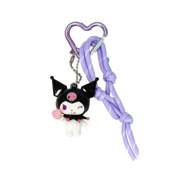 Llavero Decorativo Sanrio Kuromi Sweet Factory Sintético Blanco Colgante