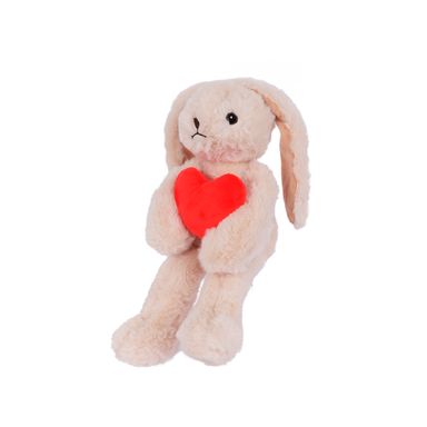 Peluche Conejo Con Corazón Felpa Suave Café 48x18 cm Decorativo