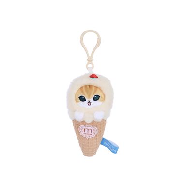 Llavero Decorativo Gatito En Cono De Helado Mofusand Felpa Amarillo 16.5 cm Colgante