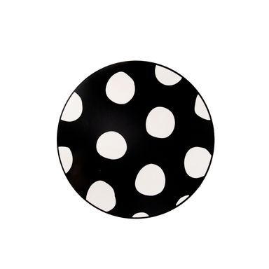 Posavasos Black & White Sintético Negro Diseño De Lunares